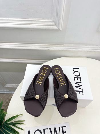 Fortok Loewe Paula's Ibiza Woven Pebble Sandals Brown