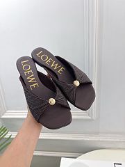 Fortok Loewe Paula's Ibiza Woven Pebble Sandals Brown - 6