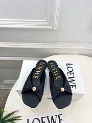 Fortok Loewe Paula's Ibiza Woven Pebble Sandals Black - 1