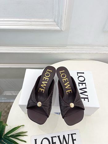 Fortok Loewe Paula's Ibiza Woven Pebble Heels Brown 4.5cm