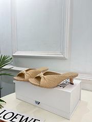 Fortok Loewe Paula's Ibiza Woven Pebble Heels Beige 4.5cm - 6