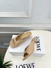 Fortok Loewe Paula's Ibiza Woven Pebble Heels Beige 4.5cm - 5