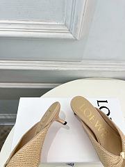 Fortok Loewe Paula's Ibiza Woven Pebble Heels Beige 4.5cm - 4