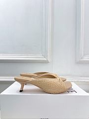 Fortok Loewe Paula's Ibiza Woven Pebble Heels Beige 4.5cm - 3