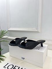 Fortok Loewe Paula's Ibiza Woven Pebble Heels Black 4.5cm - 2