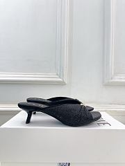 Fortok Loewe Paula's Ibiza Woven Pebble Heels Black 4.5cm - 3