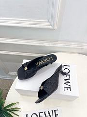 Fortok Loewe Paula's Ibiza Woven Pebble Heels Black 4.5cm - 4