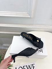 Fortok Loewe Paula's Ibiza Woven Pebble Heels Black 4.5cm - 6