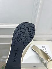 Fortok Loewe Pebble Soft Slides Metallic Silver Flats - 2