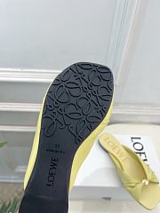 Fortok Loewe Pebble Soft Slides Leather Yellow Flats - 4