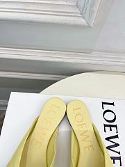 Fortok Loewe Pebble Soft Slides Leather Yellow Flats - 5