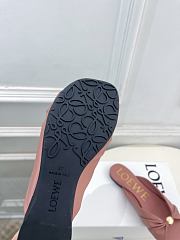 Fortok Loewe Pebble Soft Slides Leather Pink Flats - 2