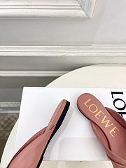 Fortok Loewe Pebble Soft Slides Leather Pink Flats - 4