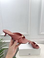 Fortok Loewe Pebble Soft Slides Leather Pink Heels 4.5cm  - 3