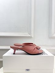 Fortok Loewe Pebble Soft Slides Leather Pink Heels 4.5cm  - 4