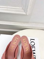 Fortok Loewe Pebble Soft Slides Leather Pink Heels 4.5cm  - 6