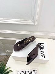 Fortok Loewe Pebble Soft Slides Leather Chocolate Brown Heels 4.5cm  - 4