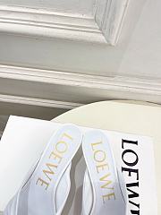 Fortok Loewe Pebble Soft Slides Leather White Heels 4.5cm  - 5