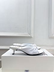 Fortok Loewe Pebble Soft Slides Leather White Heels 4.5cm  - 3