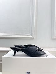 Fortok Loewe Pebble Soft Slides Leather Black Heels 4.5cm  - 3