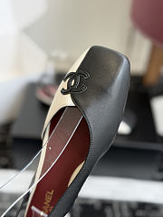 Fortok Chanel Two-Tone Slingback Flats Double C Black-White  - 3