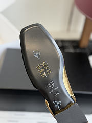 Fortok Chanel Two-Tone Slingback Flats Double C Black-Gold  - 3