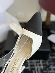 Fortok Chanel Métiers d'Art 2026 Slingback Pointed-toe Shoes White-Black High Heels 9cm - 5