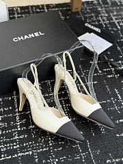 Fortok Chanel Métiers d'Art 2026 Slingback Pointed-toe Shoes White-Black High Heels 9cm - 4