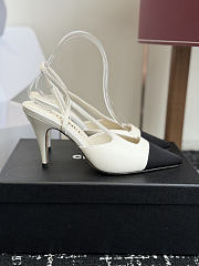 Fortok Chanel Métiers d'Art 2026 Slingback Pointed-toe Shoes White-Black High Heels 9cm - 3