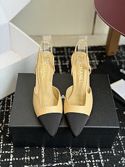 Fortok Chanel Métiers d'Art 2026 Slingback Pointed-toe Shoes Yellow-Black High Heels 9cm - 1