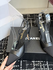 Fortok Chanel Métiers d'Art 2026 Slingback Pointed-toe Shoes Black High Heels 9cm - 5