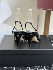 Fortok Chanel Métiers d'Art 2026 Slingback Pointed-toe Shoes Black High Heels 9cm - 4