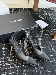 Fortok Chanel Métiers d'Art 2026 Slingback Pointed-toe Shoes Black High Heels 9cm - 2