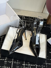Fortok Chanel Métiers d'Art 2026 Slingback Pointed-toe Shoes Black High Heels Patent Leather 9cm - 3