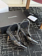 Fortok Chanel Métiers d'Art 2026 Slingback Pointed-toe Shoes Black High Heels Patent Leather 9cm - 2