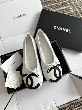 Fortok Chanel Coco Beach 2026 Ballerina Flats White