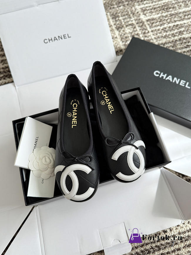 Fortok Chanel Coco Beach 2026 Ballerina Flats Black - 1