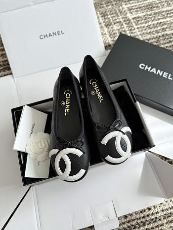 Fortok Chanel Coco Beach 2026 Ballerina Flats Black
