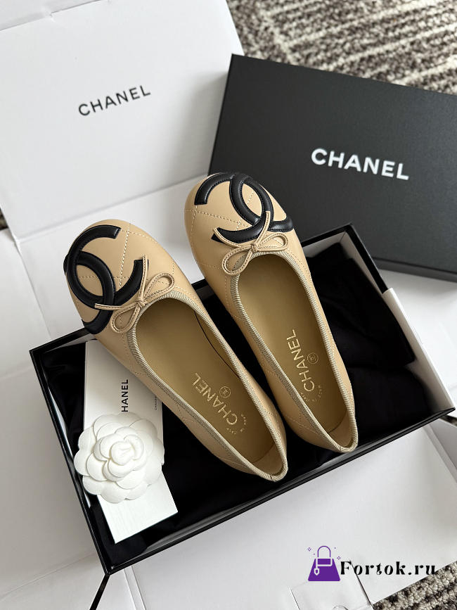 Fortok Chanel Coco Beach 2026 Ballerina Flats Beige - 1