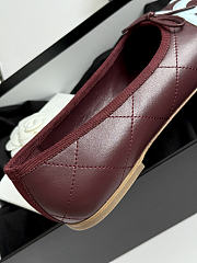 Fortok Chanel Coco Beach 2026 Ballerina Flats Burgundy - 4