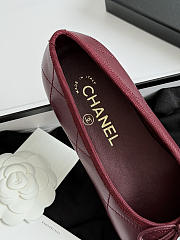 Fortok Chanel Coco Beach 2026 Ballerina Flats Burgundy - 2