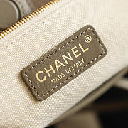Fortok Chanel Bucket Bag Quilted Suede Grey 20x11x18cm - 5
