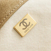 Fortok Chanel Bucket Bag Quilted Suede Brown 20x11x18cm - 5