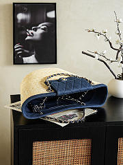 Fortok Chanel Coco Beach Shopping Bag Raffia - Blue Denim 26 x 54 x 18cm - 4