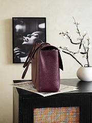 Fortok Chanel 2026ss Chanel Maxi Flapbag Burgundy Silver Hardware 19.5*32*10cm - 4