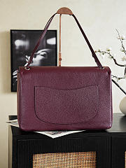 Fortok Chanel 2026ss Chanel Maxi Flapbag Burgundy Silver Hardware 19.5*32*10cm - 3