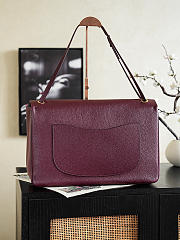 Fortok Chanel 2026ss Chanel Maxi Flapbag Burgundy Gold Hardware 19.5*32*10cm - 6
