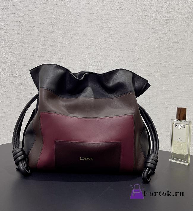 Fortok Loewe Medium Flamenco Clutch Nappa Calfskin Black Mix 30 x 24.5 x 10cm - 1