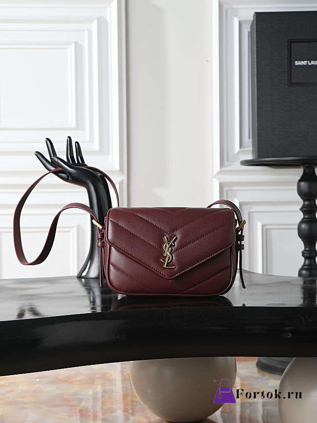 Fortok Saint Laurent Loulou Toy Crossbody Bag Rouge 20x14x5cm - 1