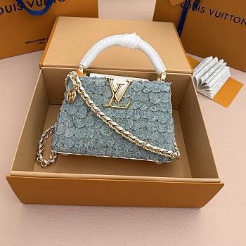 Fortok Louis Vuitton Capucines Mini Bag Denim Rendez-Vous Collection 21*13.6*8cm